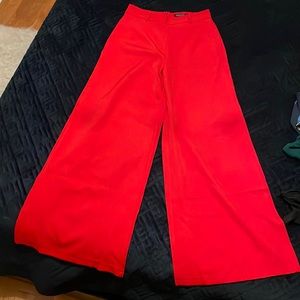 Red wide leg pants!